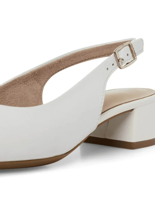 Tamaris Kaylee Slingback Leather Pumps White