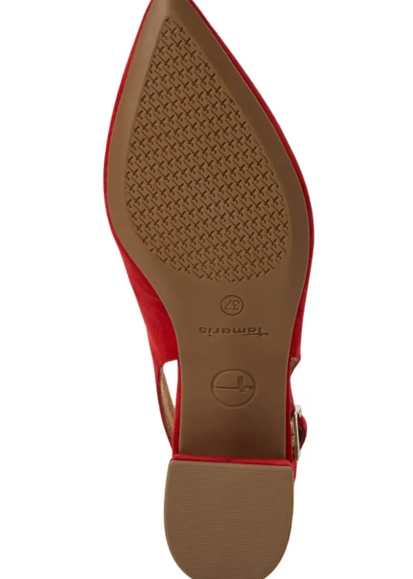 Tamaris Kaylee Slingback Leather Pumps Red