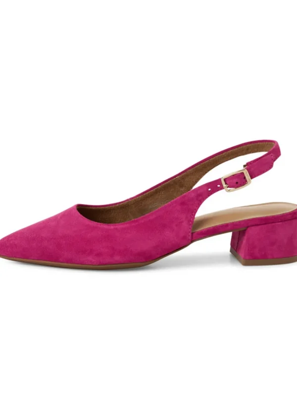 Tamaris Kaylee Slingback Leather Pumps Pink