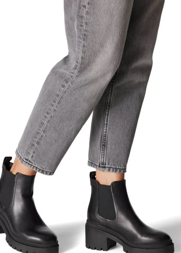 Tamaris Kim Leather Chelsea 80's Boots Black