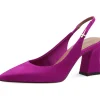 Tamaris Miranda Leather Slingback Pumps Dark Pink