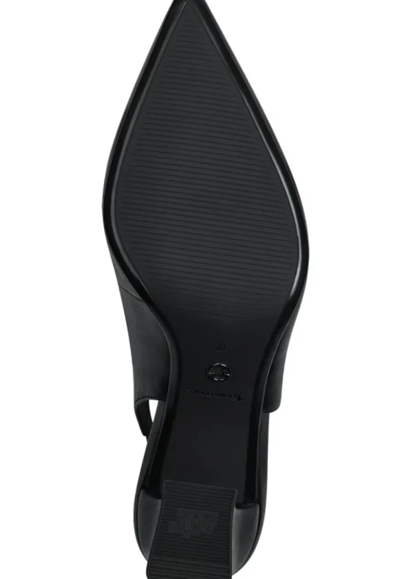 Tamaris Miranda Leather 60's Slingback Pumps Black