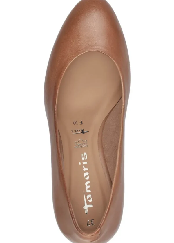 Tamaris Ruby 50's Leather Pumps Cognac
