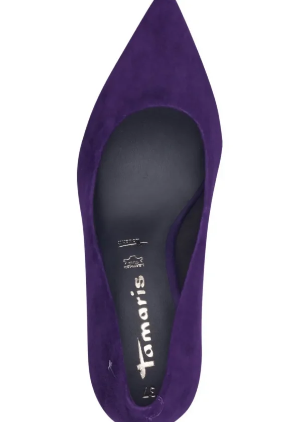 Tamaris Tess Suede Leather 80's Pumps Purple