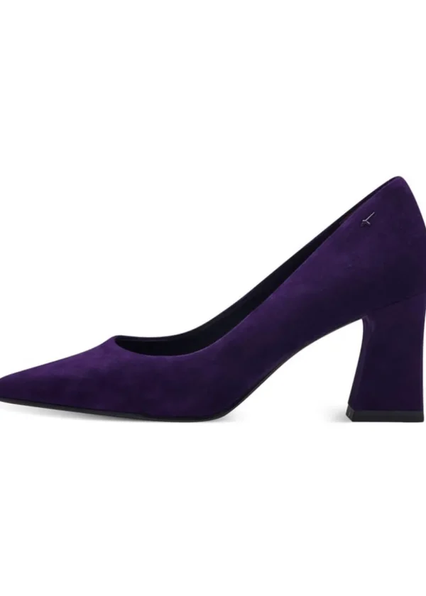 Tamaris Tess Suede Leather 80's Pumps Purple