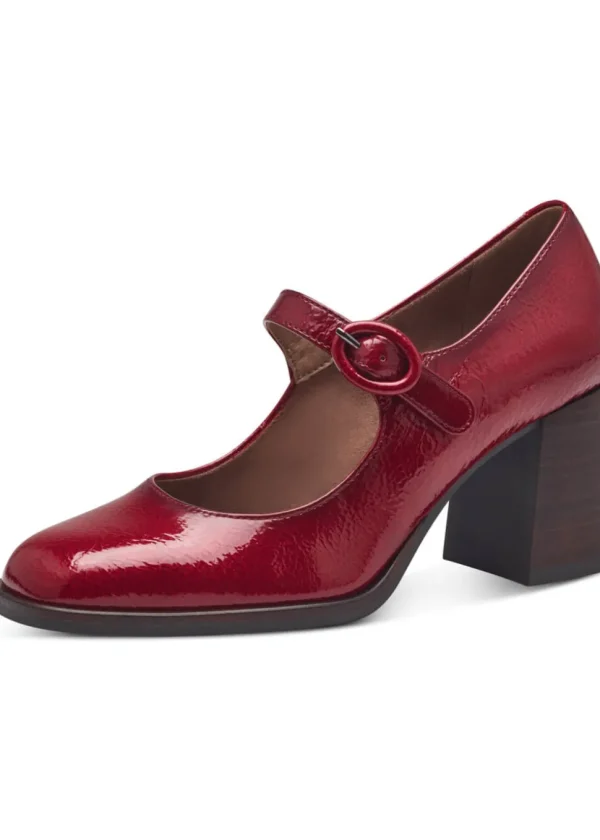 Tamaris Wanda Patent Vegan 60's Pumps Red