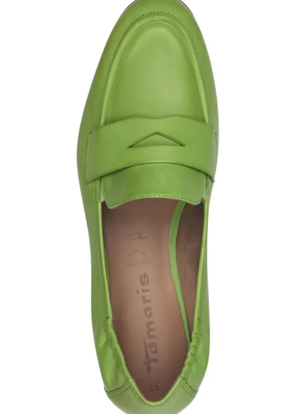 Tamaris Yvette Leather Loafers Apple Green