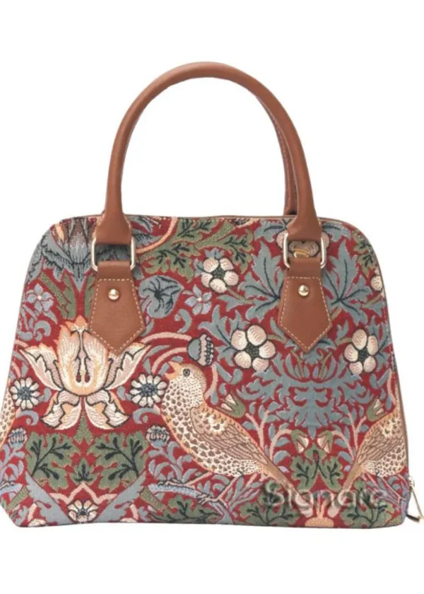 Tapestry Bags William Morris Strawberry Thief Handbag Red