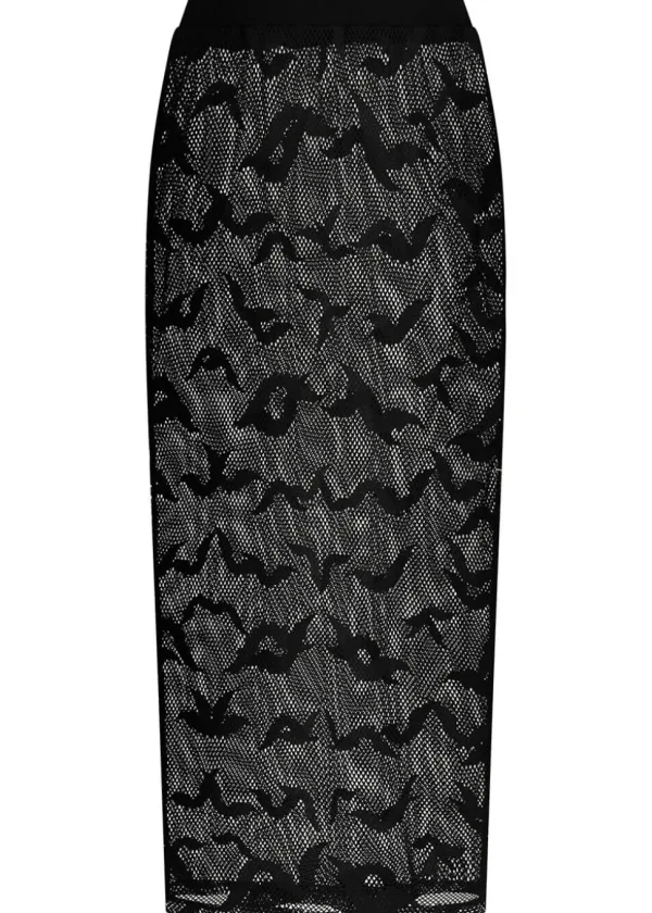 Third Identity Batcave Mesh Midi Skirt Black