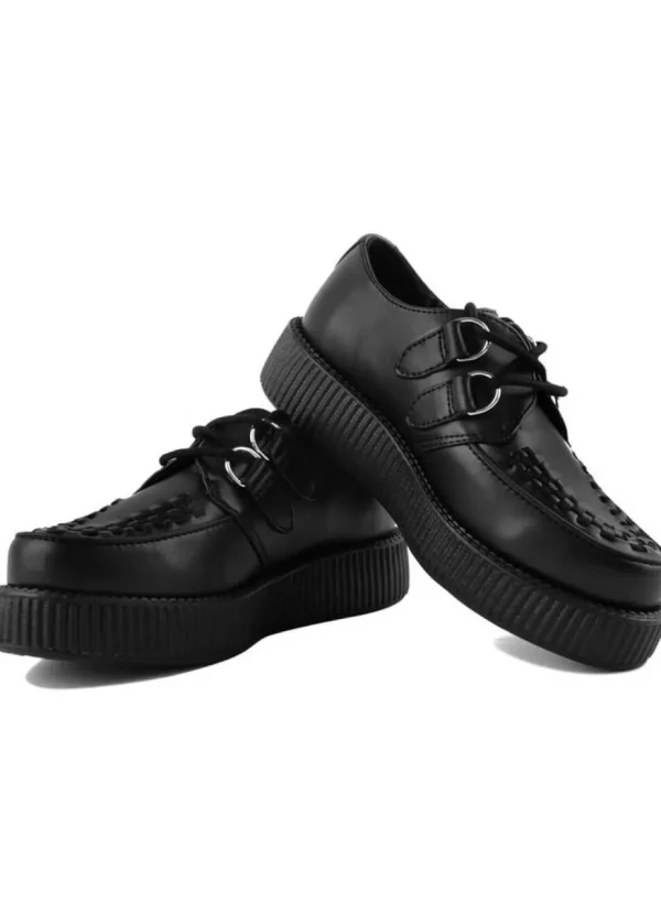 T.U.K Unisex Viva Mondo Creeper Leather Black
