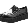 T.U.K Viva Hi Sole Leather Creepers Black White