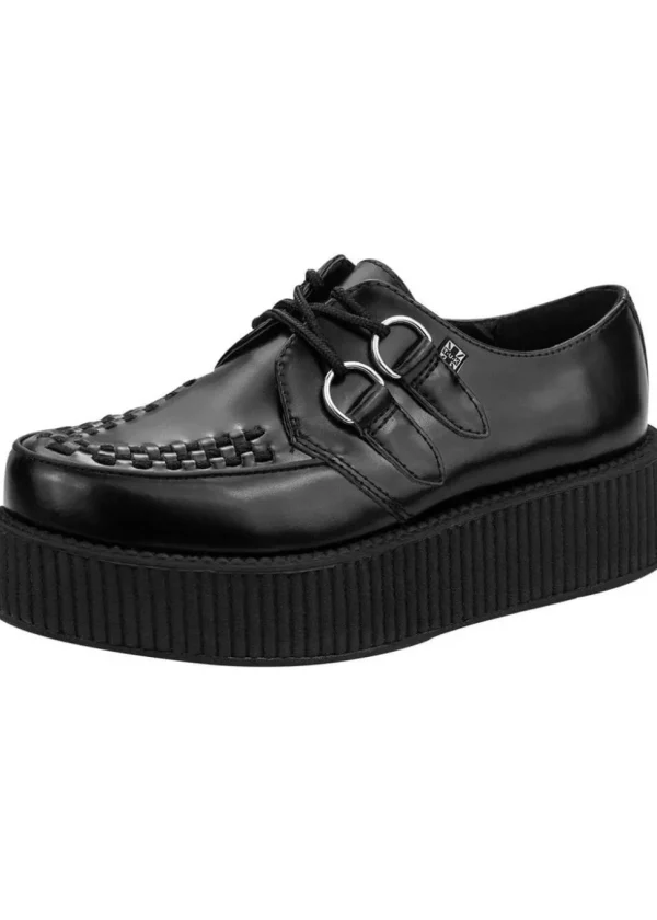 T.U.K Viva Hi Sole Leather Creepers Black