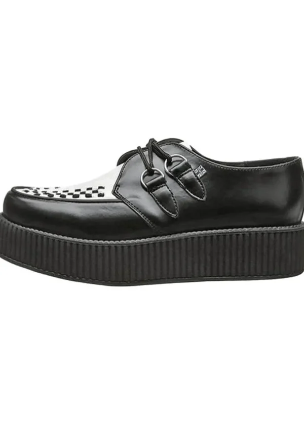 T.U.K Viva Hi Sole Leather Creepers Black White