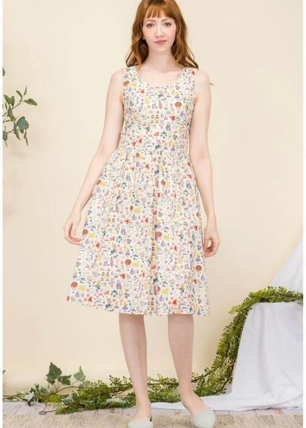 Tulip B Alice In Wonderland 50's Dress Ivory