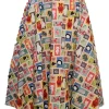 Tulip B Animal Stamps 50's Swing Skirt Multi