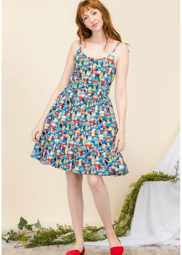 Tulip B Can Can Cats 50's Swing Dress Blue
