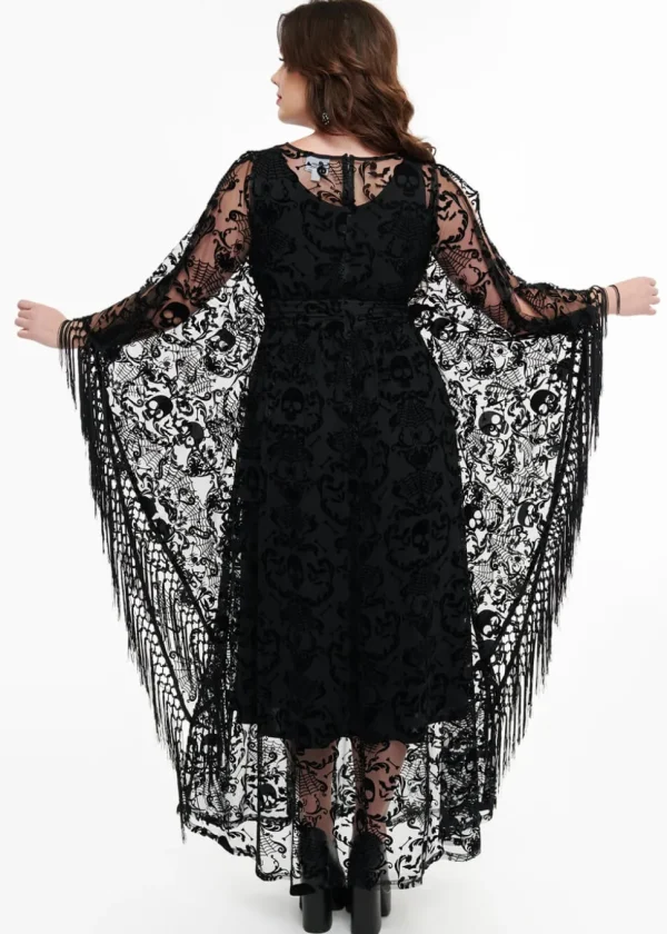 Unique Vintage Baroque Skulls Kaftan Black