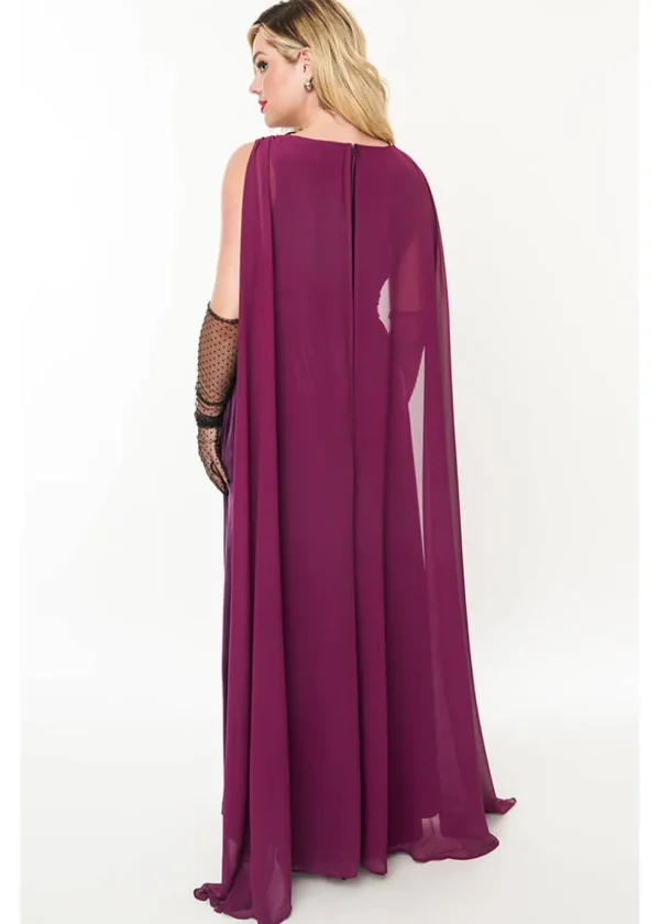 Unique Vintage Bats Cape Maxi Dress Purple