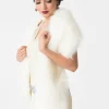 Unique Vintage Faux Fur Stola White