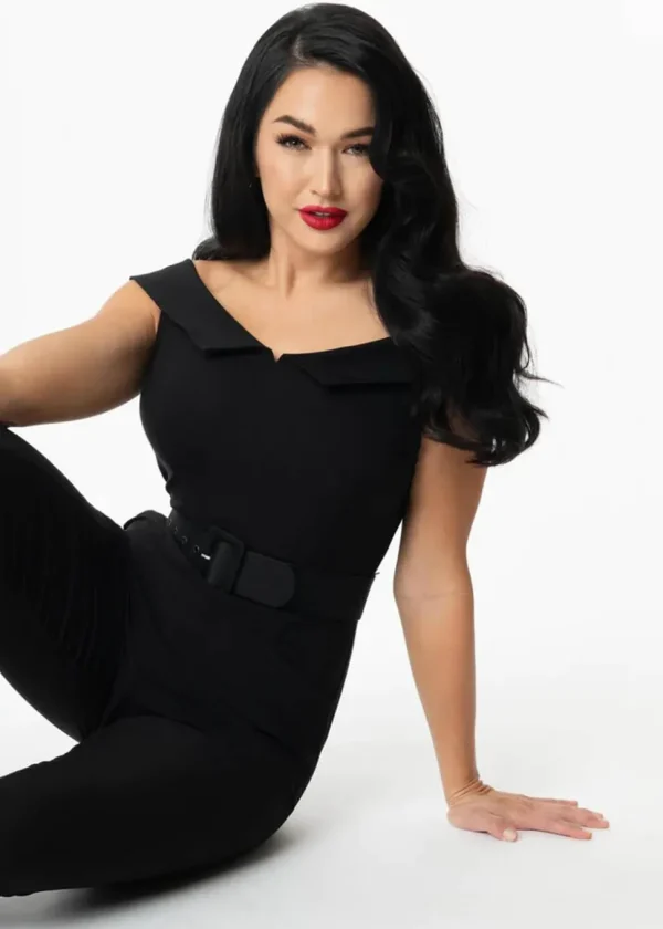 Unique Vintage Gillian 50's Jumpsuit Black