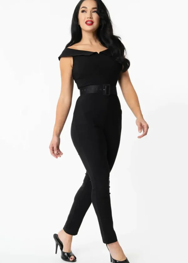 Unique Vintage Gillian 50's Jumpsuit Black