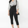 Unique Vintage Gina Pinafore 50's Capri Trousers Black