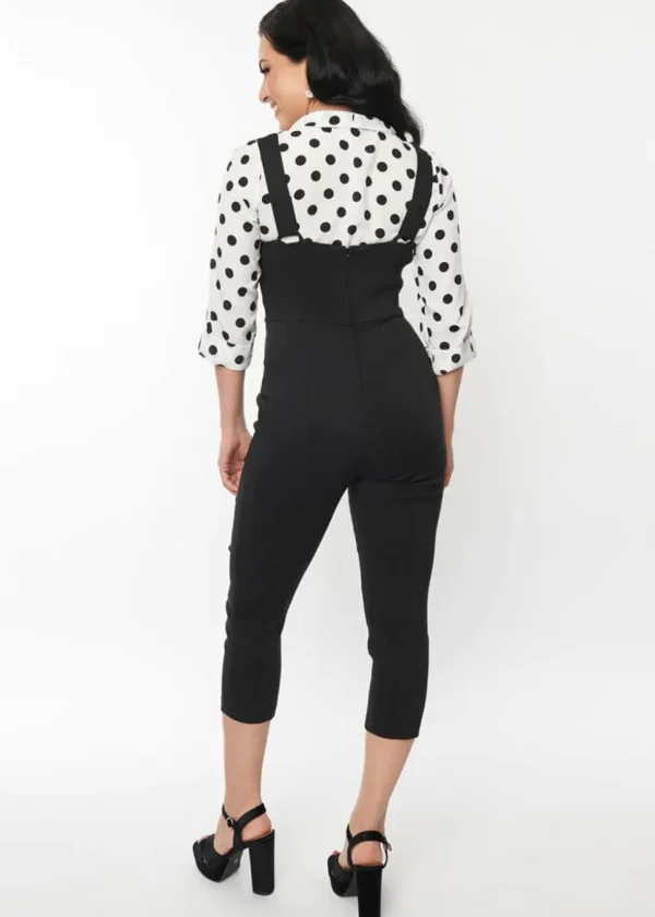Unique Vintage Gina Pinafore 50's Capri Trousers Black