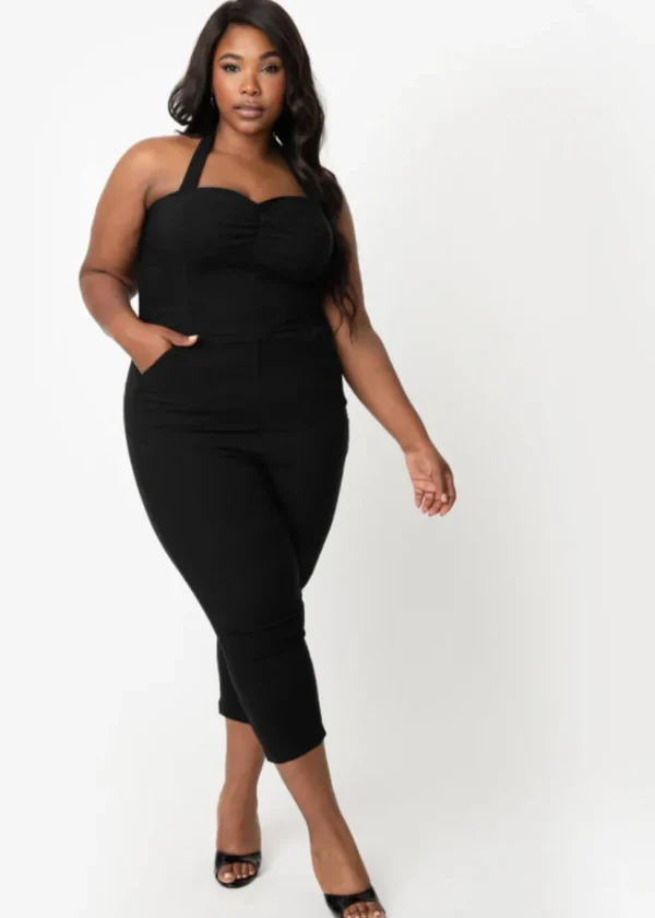 Unique Vintage Marcel Halter 50's Jumpsuit Black