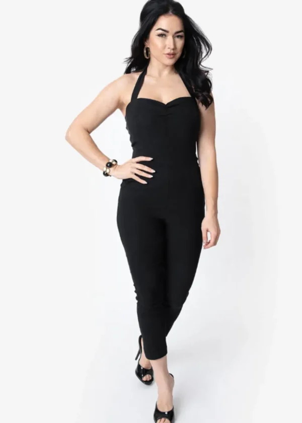 Unique Vintage Marcel Halter 50's Jumpsuit Black