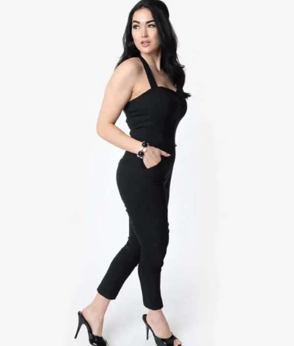 Unique Vintage Marcel Halter 50's Jumpsuit Black