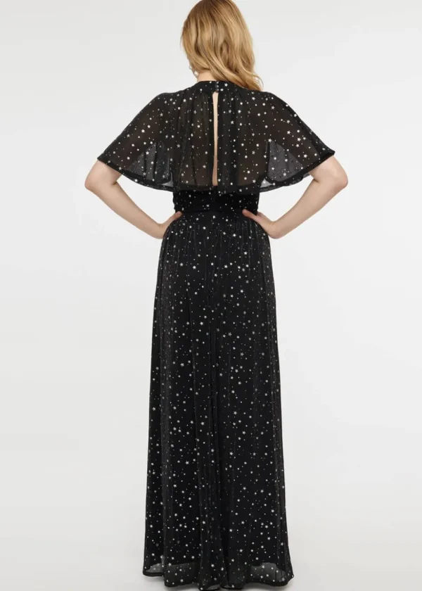 Unique Vintage Smak Parlour Shining Star Maxi Dress Black