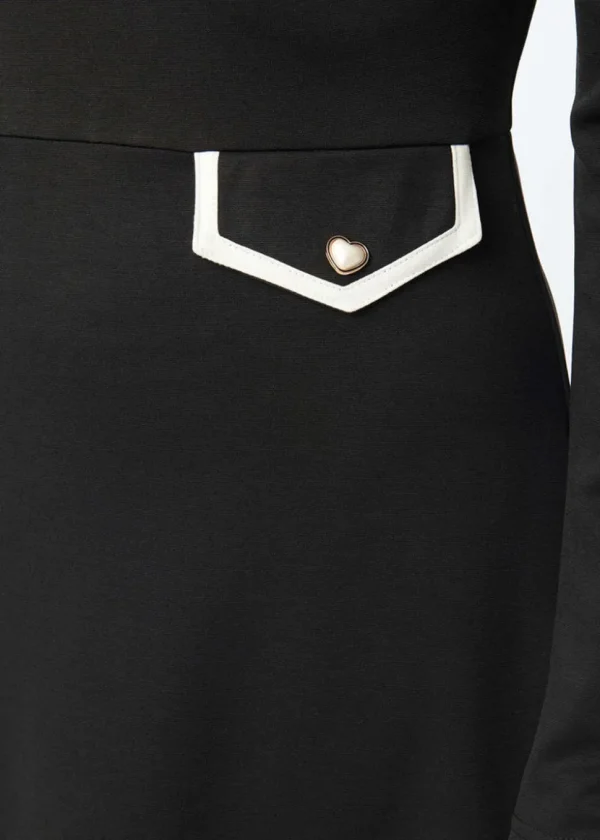 Unique Vintage Smak Parlour Mock Turtleneck 60's Dress Black