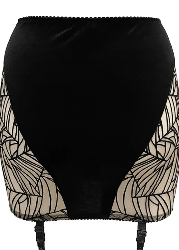 Videnoir Spiderweb Jarretel Skirt Nude Black