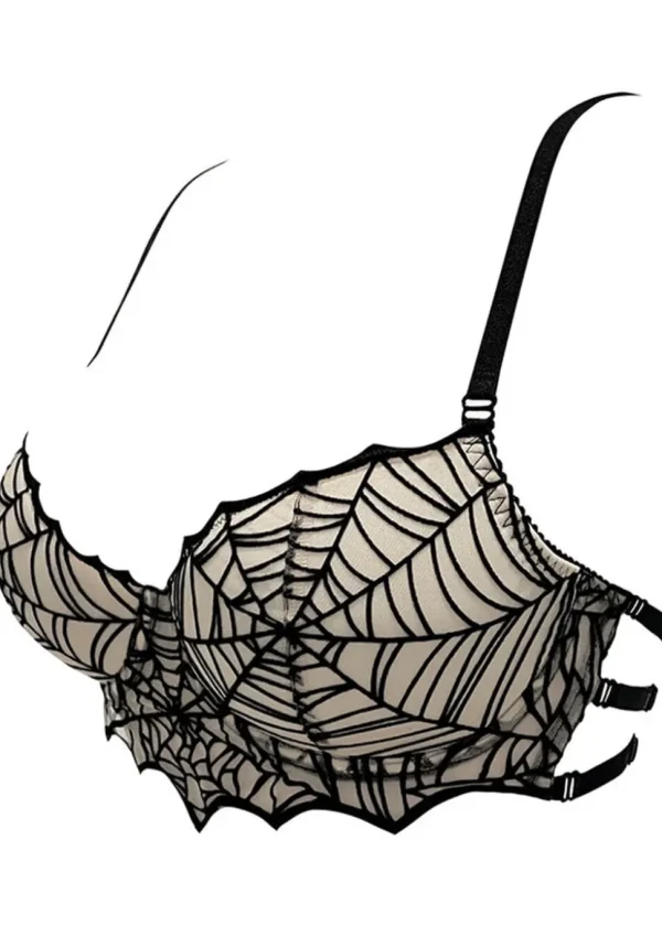Videnoir Spiderweb Padded Bra Nude Black