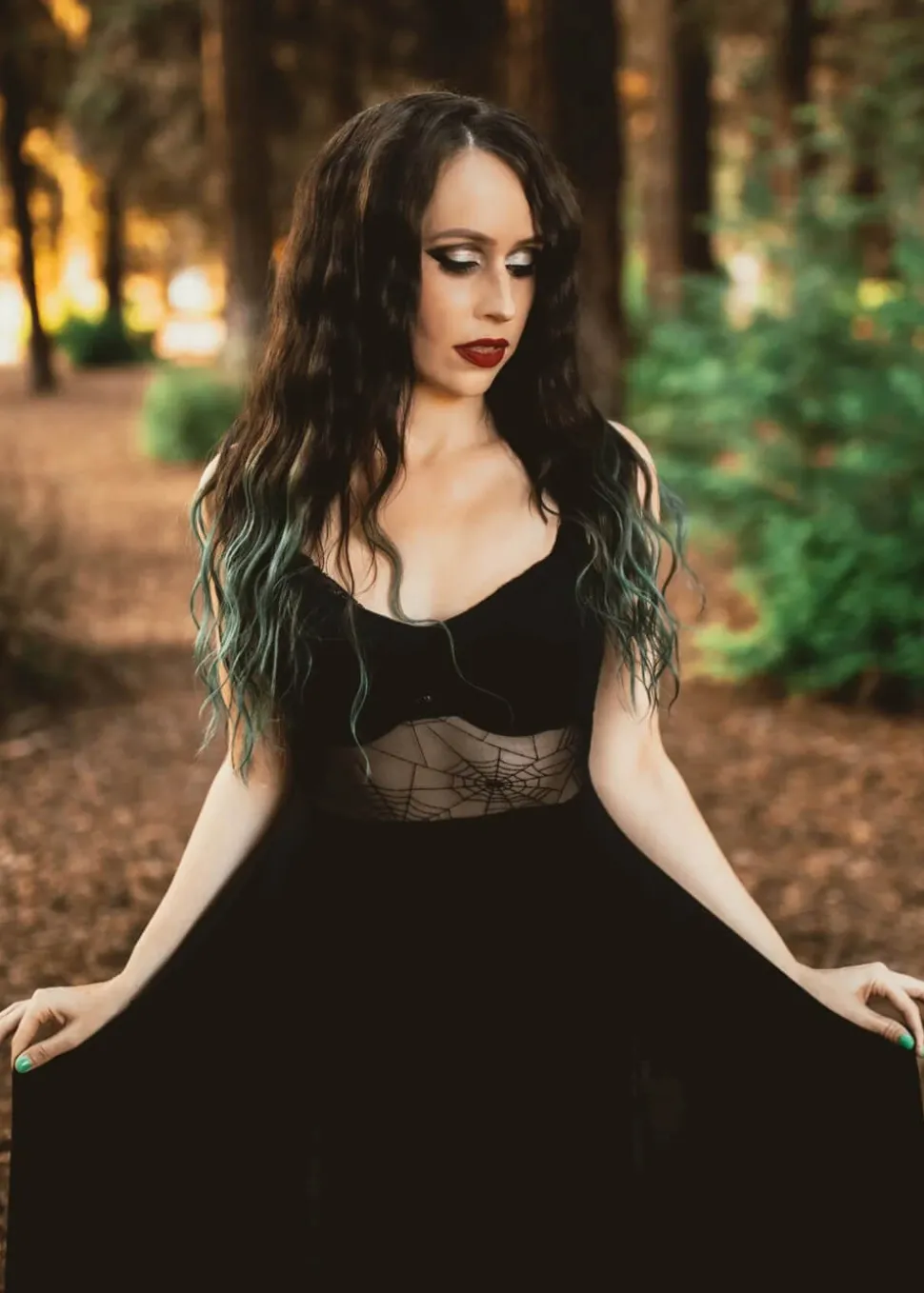 weasel_wear_arachnophobia_3.webp Weasel Wear Arachnophobia Spiderweb Maxi Dress Black
