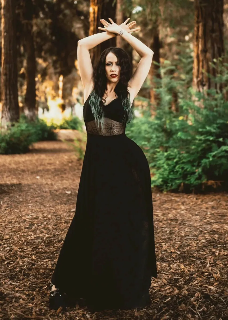 weasel_wear_arachnophobia_4.webp Weasel Wear Arachnophobia Spiderweb Maxi Dress Black