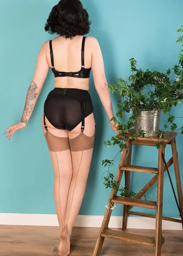 What Katie Did Glamour Retro Seamed Stockings Champagne Latte