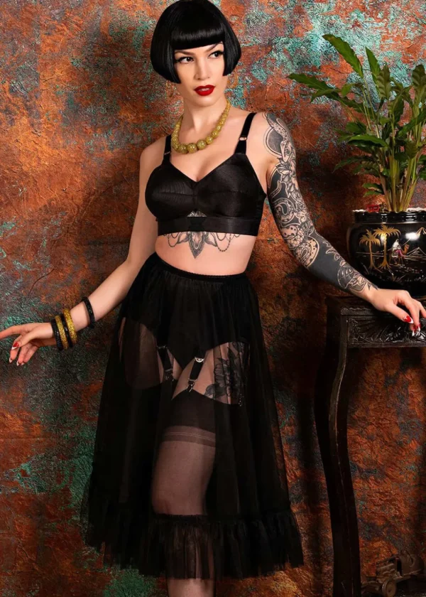 What Katie Did Sandra Frilly 50's Petticoat Black
