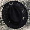Witchwood Black Fern Moon Vegan Filt Hat Black