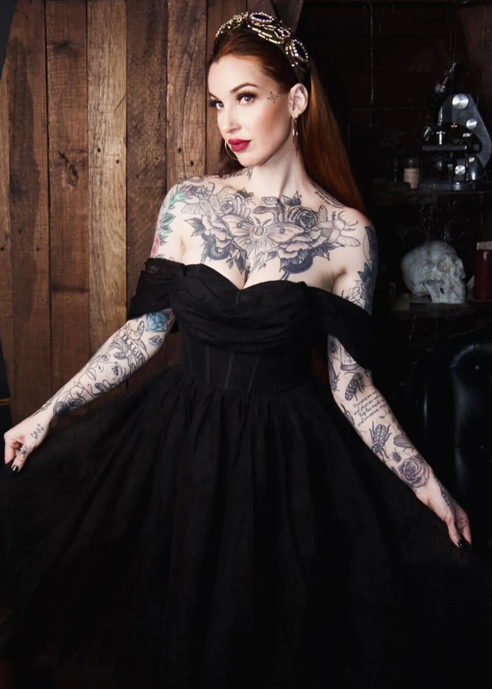 witchwood_octavias_web_sp_2.webp Witchwood Octavia's Web Spider Web Swing Dress Black