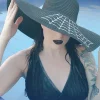Witchwood Widow's Web Floppy Sun Hat Black