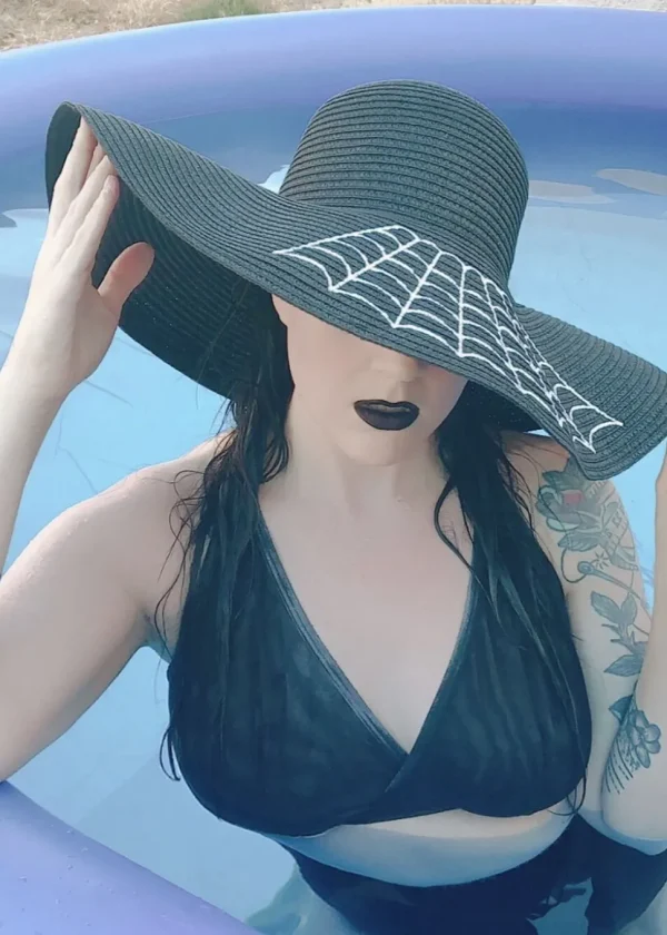 Witchwood Widow's Web Floppy Sun Hat Black