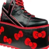 YRU Shoes x Hello Kitty Qozmo Bow Platform Shoes Black Red