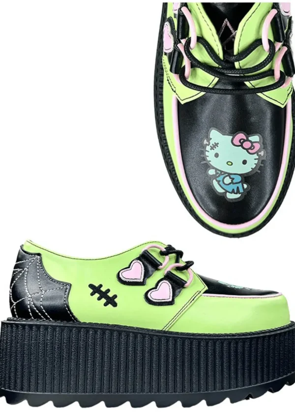 YRU Shoes x Hello Kitty Super Kreep Frankie Creepers Green