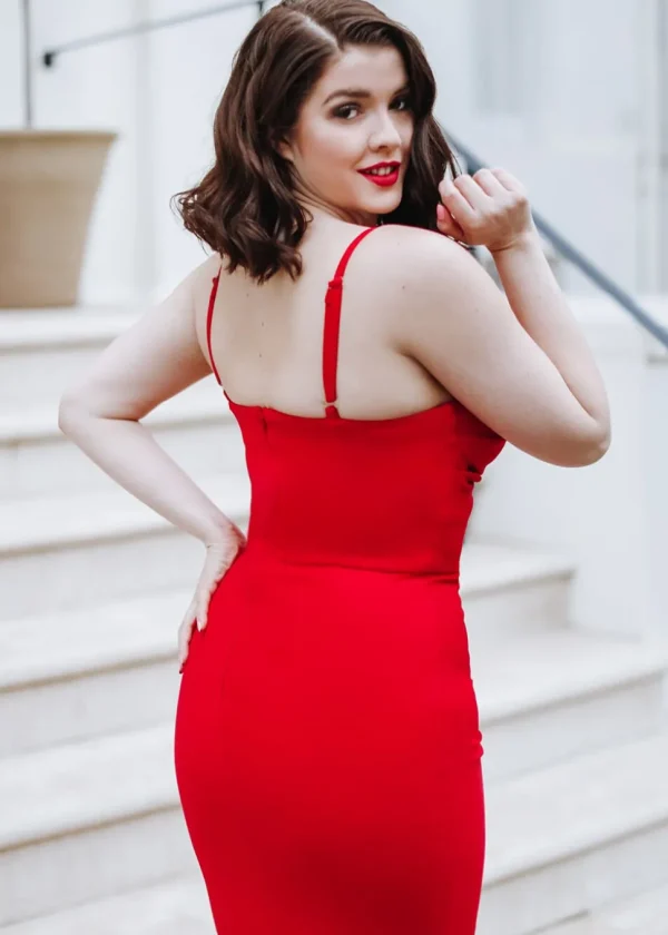 Zoe Vine Rae 50's Pencil Dress Red